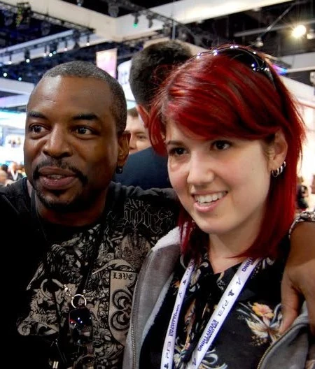 Danielle and LeVar Burton smiling together at E3
